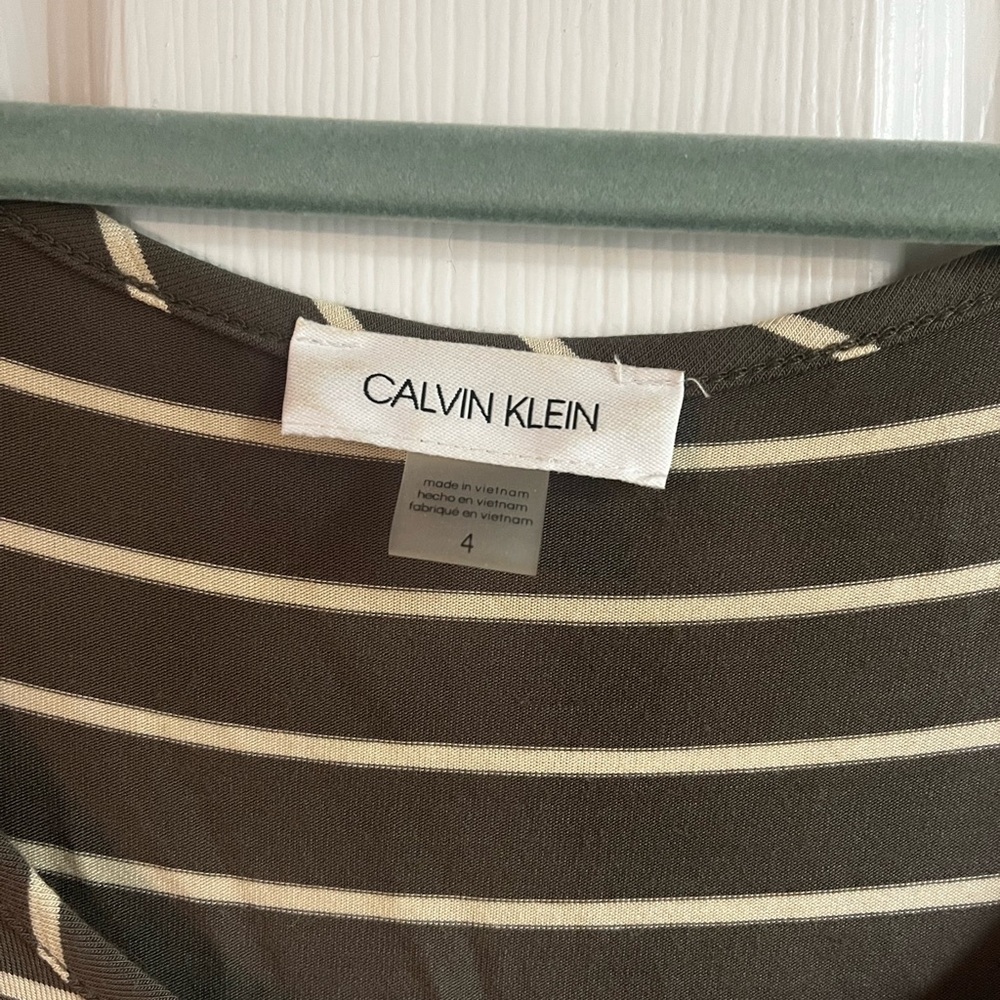 Calvin Klein Green stripe Dress Size 4